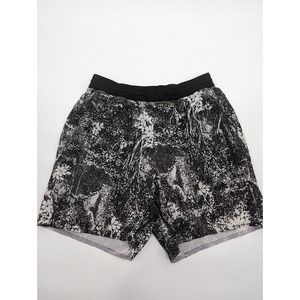 Lululemon Channel Cross Swim Short 7" Lined Active Mens M Wildwood Black W